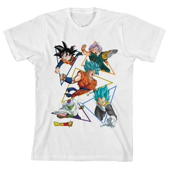 Dragon Ball Z Super Saiyan Characters Youth White Short Sleeve Tee-Medium