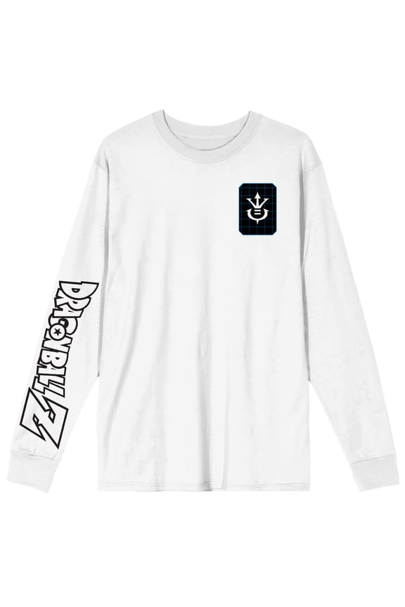 Dragon Ball Z Super Saiyan Crest Men's White Long Sleeve Shirt-XX-Large