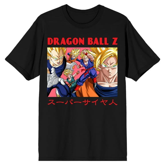 Dragon Ball Z Super Saiyan Group Art Men's Black T-shirt-Large