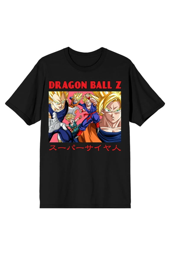 Dragon Ball Z Super Saiyan Group Art Men's Black T-shirt-Medium