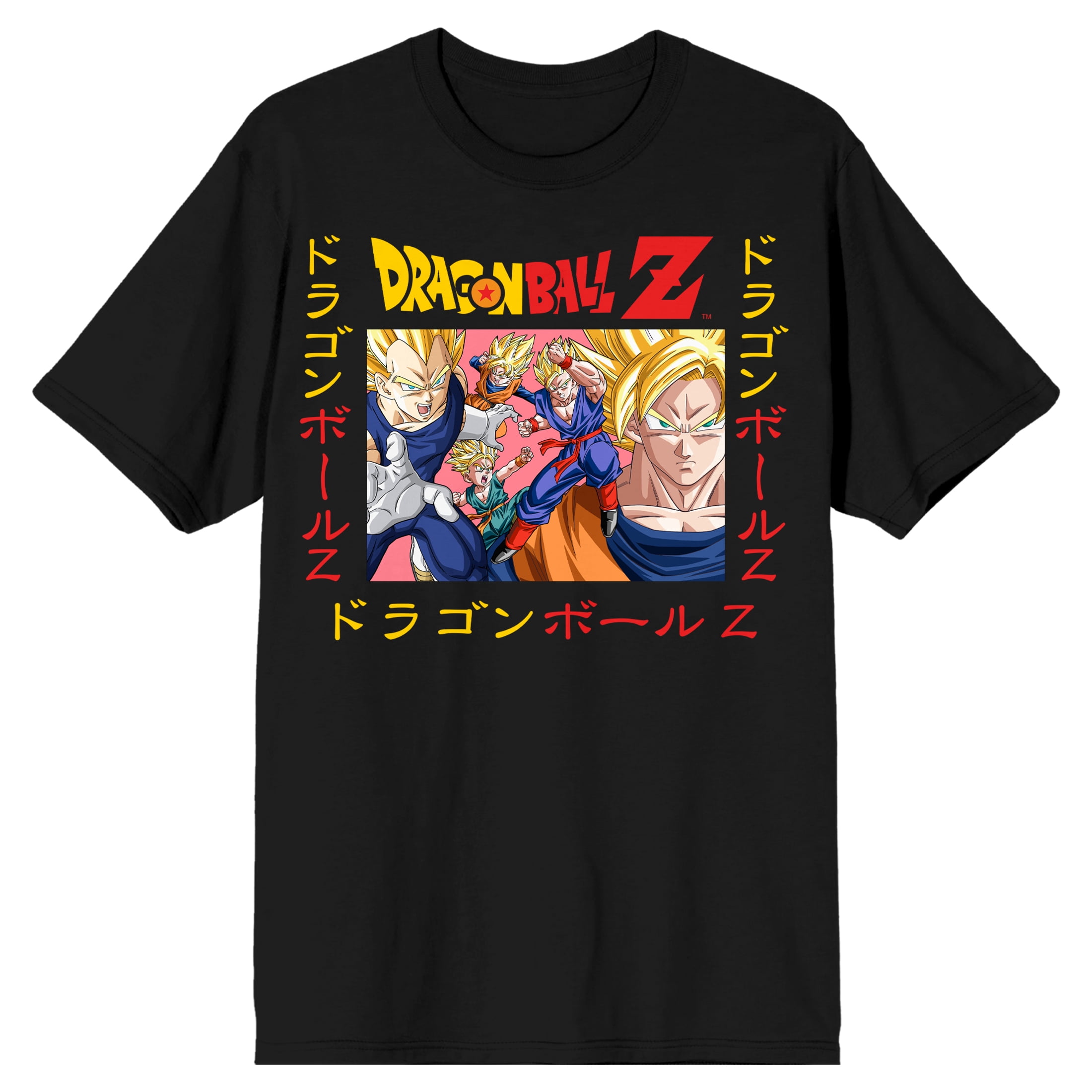 Dragon Ball Z Super Saiyan Heroes Men's Black T-shirt-6XL