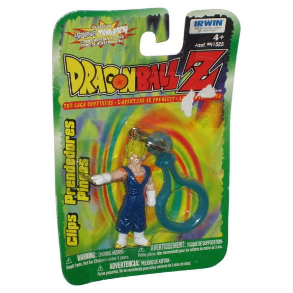 Dragon Ball Z Super Saiyan Vegito Pointing Irwin Toys (1999) Mini Figure Keychain w/ Blue Clip
