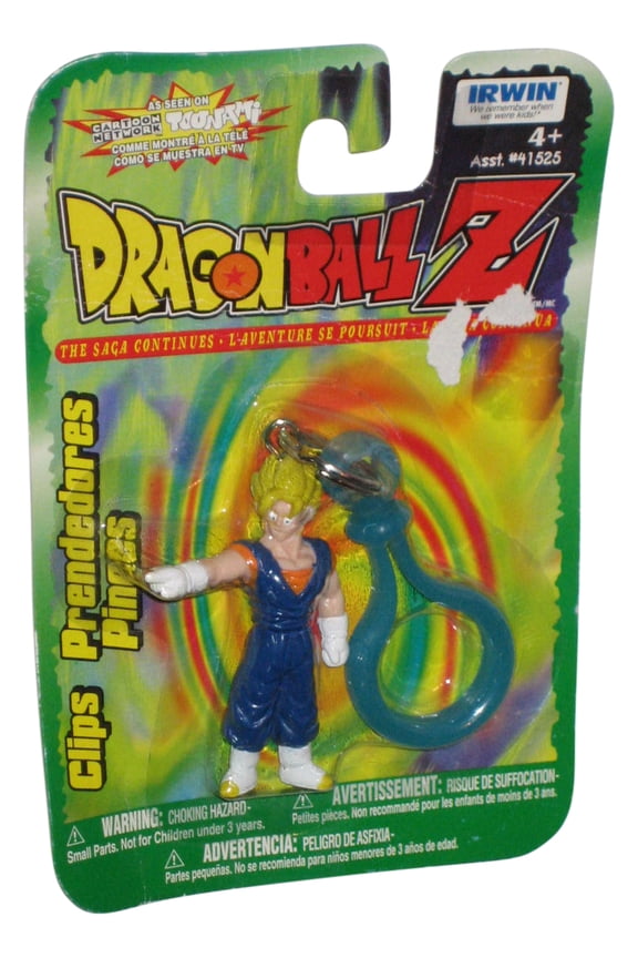 Dragon Ball Z Super Saiyan Vegito Pointing Irwin Toys (1999) Mini Figure Keychain w/ Blue Clip