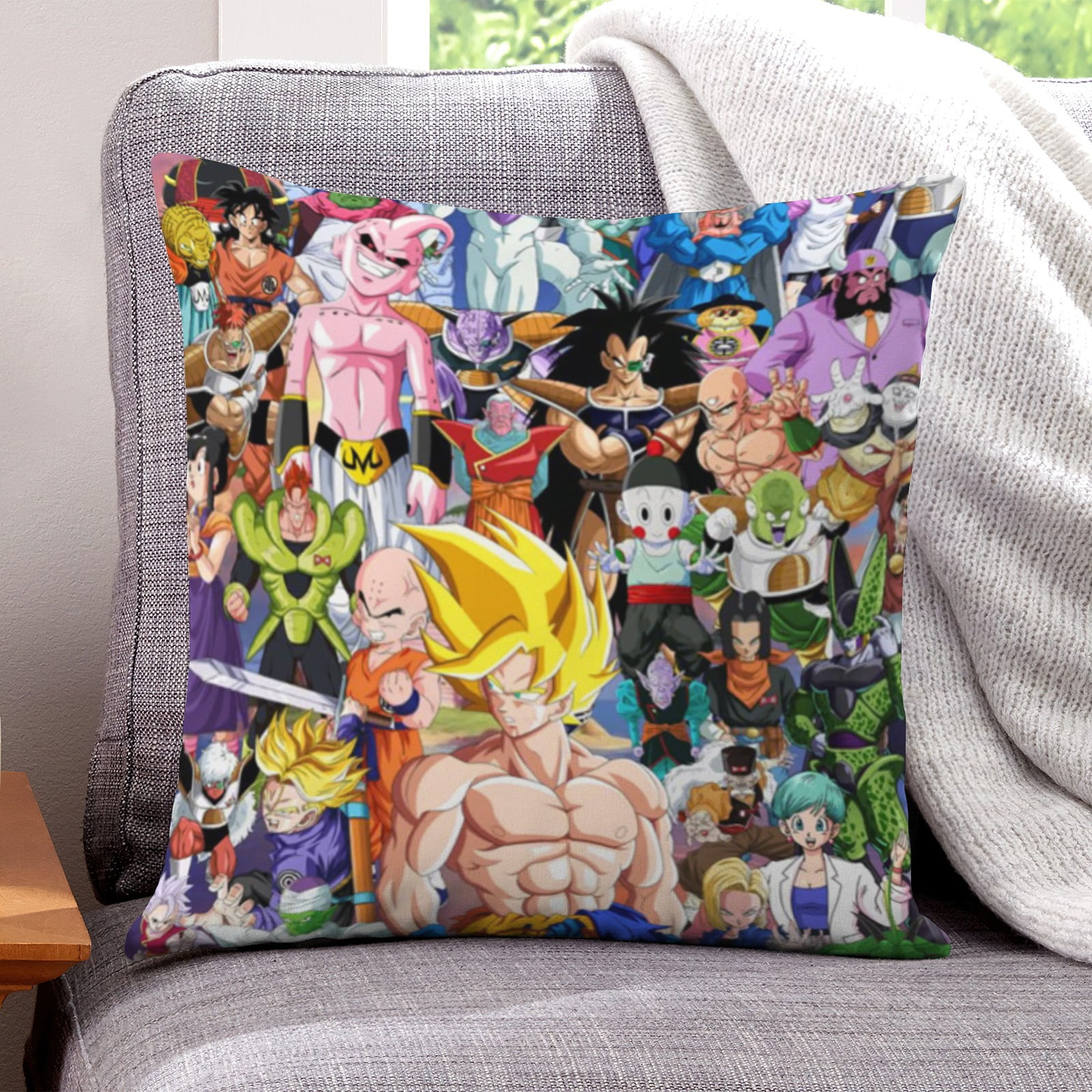 Dragon Ball Z Throw Pillow Covers** Silk Covers – Allergy-Free