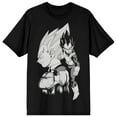 thumbnail image 1 of Dragon Ball Z Vegeta Black And White Character Art Men's Black T-shirt-Medium, 1 of 3
