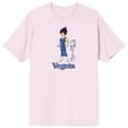 thumbnail image 1 of Dragon Ball Z Vegeta Crew Neck Short Sleeve Light Pink Men's T-shirt-Medium, 1 of 5