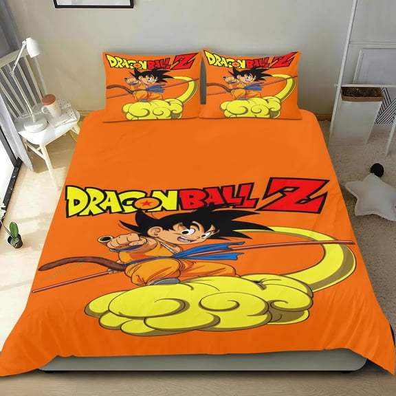 Dragon Ball Z cotton bed linen trio, three-piece, cozy and skin-friendly, anti-fade inks, ideal gifts for family, friends, fans, 36x75 in (90*190 cm).
