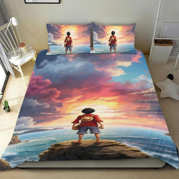 Dragon Ball Z cotton bed linen trio, three-piece, cozy and skin-friendly, anti-fade inks, ideal gifts for family, friends, fans, 36x75 in (90*190 cm).