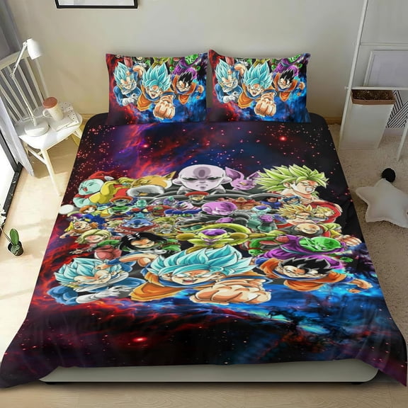 Dragon Ball Z cotton sheet trio, three-piece, cozy and skin-friendly with a unique design, premium fabric, ideal home decor gifts, 36x75 in (90*190 cm; Twin XL).