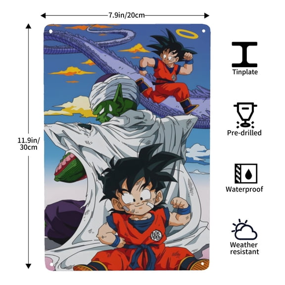 Dragon Ball Z-themed Tin Painting tin art, 812 in (2030 cm), HD imagery, a 2026 new release that gives charm to the space and updates the decor.
