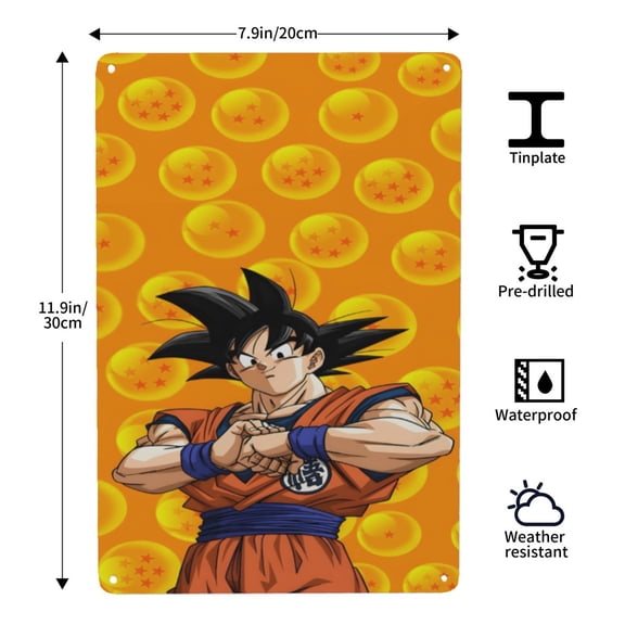 Dragon Ball Z-themed Tin Painting tin artwork, 812 in (2030 cm), HD printing, a 2026 fashion choice that adds charm and brightens the decor.