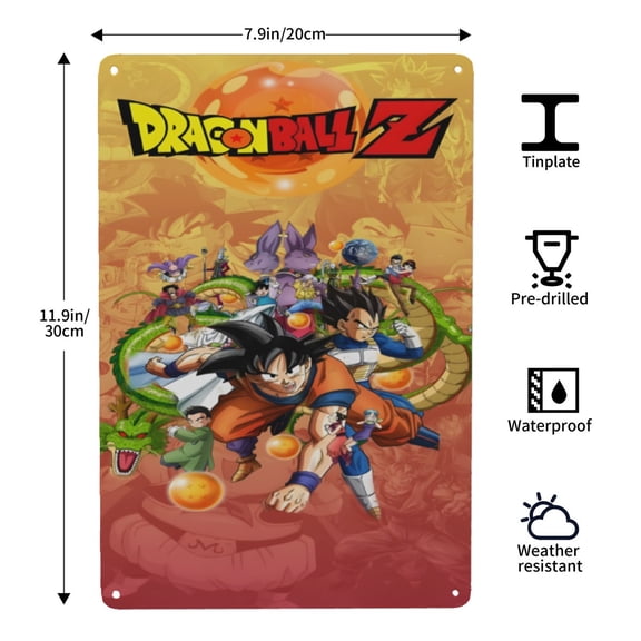 Dragon Ball Z-themed Tin Painting tin print, 812 in (2030 cm), high-definition quality, a 2026 new model that adds space character and enhances the home.