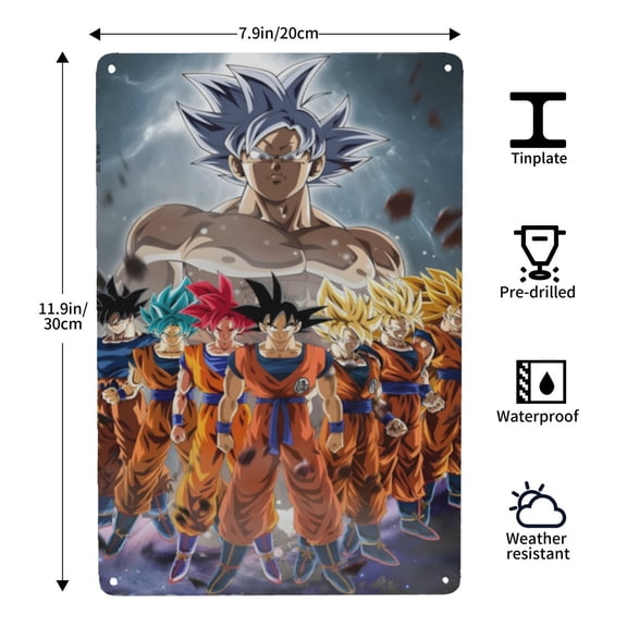 Dragon Ball Z-themed Tin Painting tin print, 812 in (2030 cm), high-definition quality, a 2026 new model that adds space character and enhances the home.
