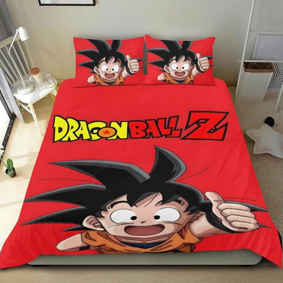 Dragon Ball Z themed bed sheet set, cotton, three pieces, comfortable and skin-friendly, durable design, gifts for family, friends, fans, 68x86 in (173*218 cm).