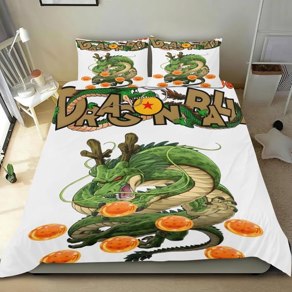 Dragon Ball Z cotton bed linen trio, three-piece, cozy and skin-friendly, anti-fade inks, ideal gifts for family, friends, fans, 53x79 in (135*200 cm).