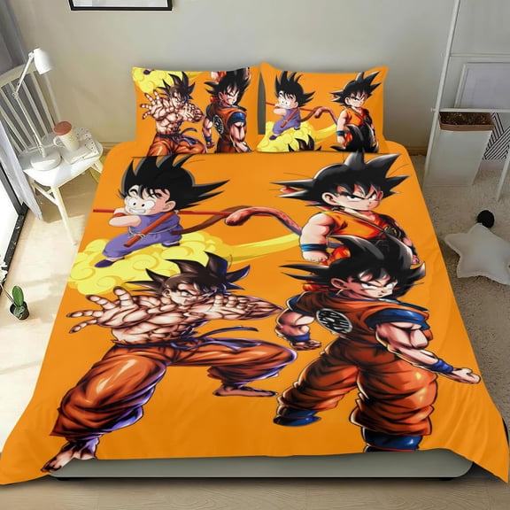 Dragon Ball Z cotton bed linen trio, three-piece, cozy and skin-friendly, anti-fade inks, ideal gifts for family, friends, fans, 53x79 in (135*200 cm).
