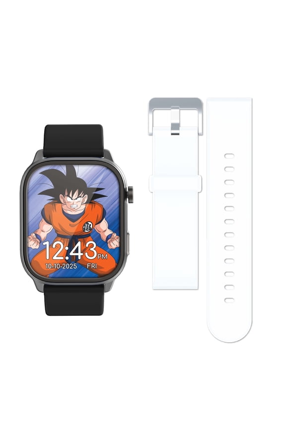Dragon Ball Z iTime Digital Adult 46 mm Smart Watch with Blue and Gray Interchangeable Silicone Straps
