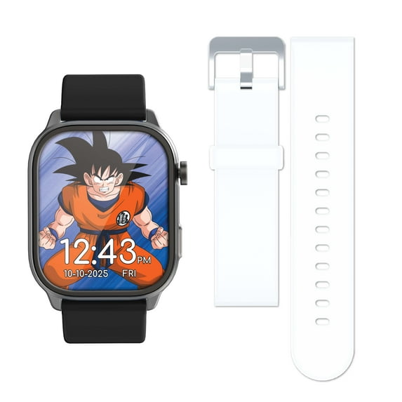Dragon Ball Z iTime Digital Adult 46 mm Smart Watch with Blue and Gray Interchangeable Silicone Straps