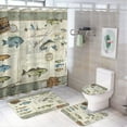 thumbnail image 1 of Dragon Bathroom Shower Curtain Sets 4PCS Shower Curtain Sets Dragon Shower Curtain 72x72 with Non-Slip Bath Mat Toilet Rug Toilet Lid Cover, 1 of 7