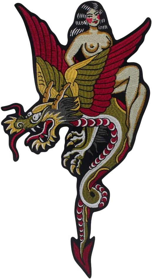 Dragon Beauty Patches Embroidered Appliques Patch Large Chinese Dragon Iron on Patch for Clothes Jeans Hat Bags Decor 1 piece