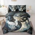 thumbnail image 1 of Erosebridal Dragon Bedding Set 7 Pieces Bed In A Bag Teen,Japanese Ukiyoe Comforter Animal Queen Size Ancient Loong Phoenix Sheet Set Teen Bedroom, Yin Yang Comforter Set With Sheet, 1 of 5
