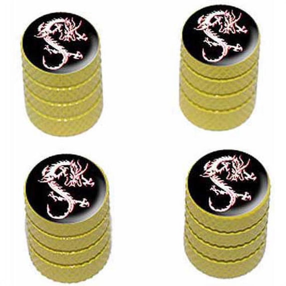 Dragon Black Tire Rim Wheel Aluminum Valve Stem Caps, Multiple Colors