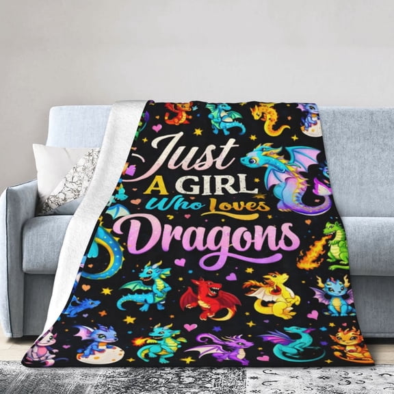 Dragon Blanket Gift for Soft Fleece Throw Blanket with Fantasy for Home Decor 50x40