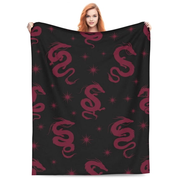 Dragon Blanket, Soft Flannel Throw Blanket for Dragon Lovers, Birthday Gift for Women, Cozy Home Decor for Couch Sofa Bed Bedroom 50x40