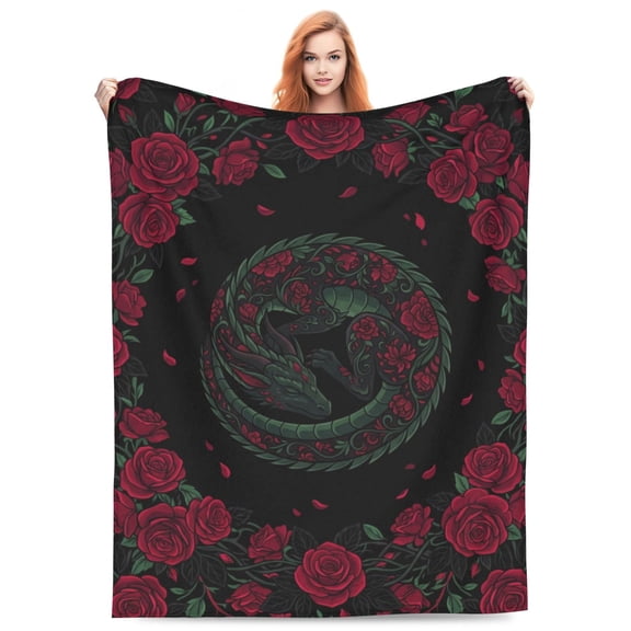 Dragon Blanket, Soft Lightweight Flannel Throw Blanket, Cozy Blanket for Couch Sofa Bed Home 50x40