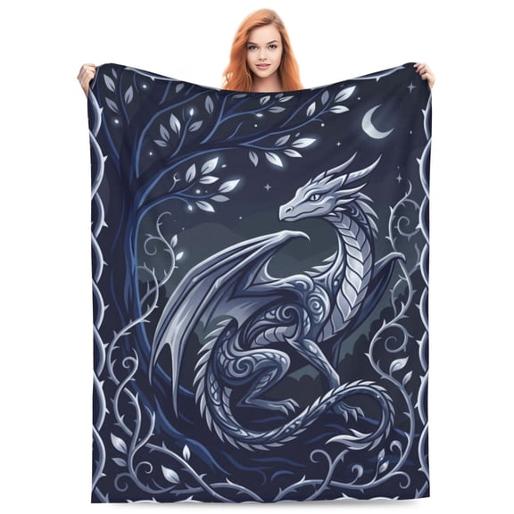 Dragon Blanket, Soft Lightweight Flannel Throw Blanket, Cozy Blanket for Couch Sofa Bed Home 50x40