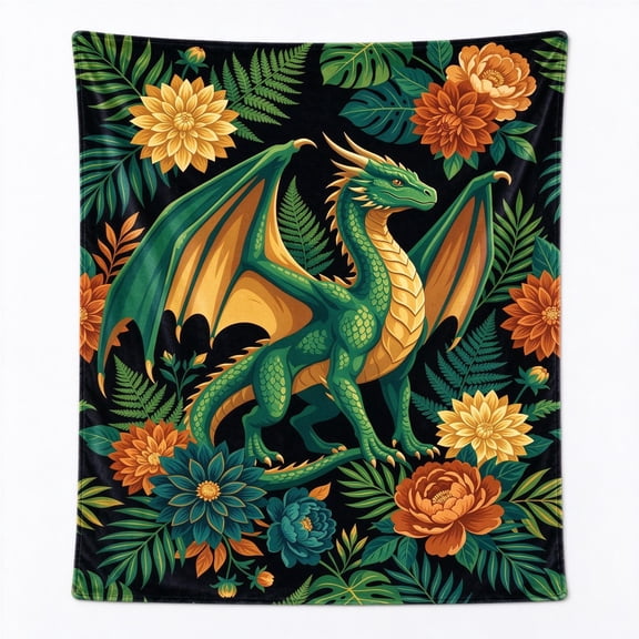 Dragon Blanket, Super Soft Plush Flannel Throw, Cozy Animal Pattern Bedding, Warm Fleece Blanket For Couch 50x40