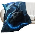 thumbnail image 1 of Dragon Blanket Super Soft Warm Fluffy Flannel Cool Dragon Throw Blanket Cozy Fuzzy Plush Bedding Blanket Gift for Boys Men Kids Teens Adults Couch Sofa 60"x50", 1 of 1