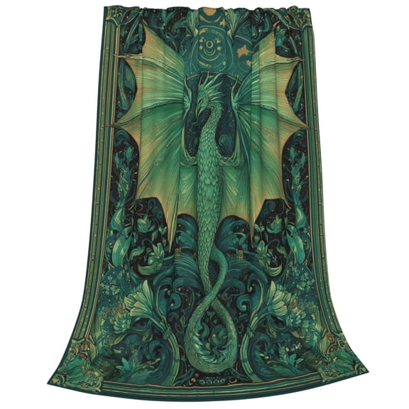 Dragon Blanket, Vintage Celtic Botanical Super Soft Decorative Throw For Armchair Lounge 60x50
