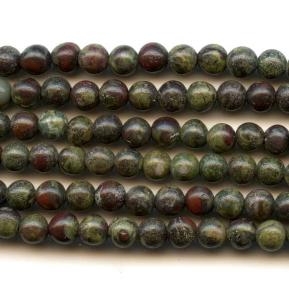 Dragon Blood Jasper 4mm Round Beads - 8 Inch Strand