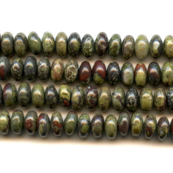 Dragon Blood Jasper 6mm Rondelle Beads - 8 Inch Strand