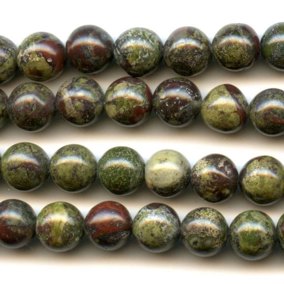 Dragon Blood Jasper 8mm Round Beads - 8 Inch Strand