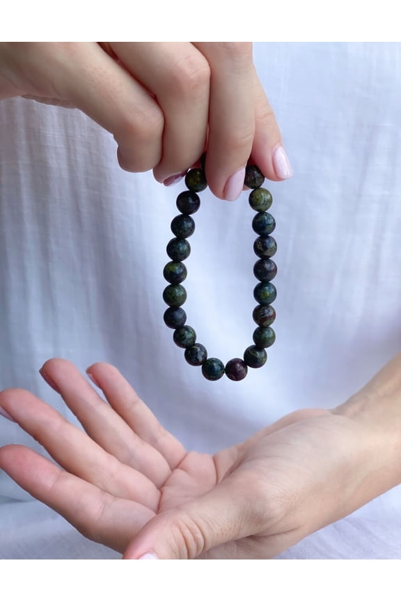 Dragon Blood Stone Bracelet For Strength | Stone Beads Bracelet | Focus on Root Chakra | Stunning Gem Patterns Tones | This Dragon Blood Stone Bracelet is perfect for boosting your strength