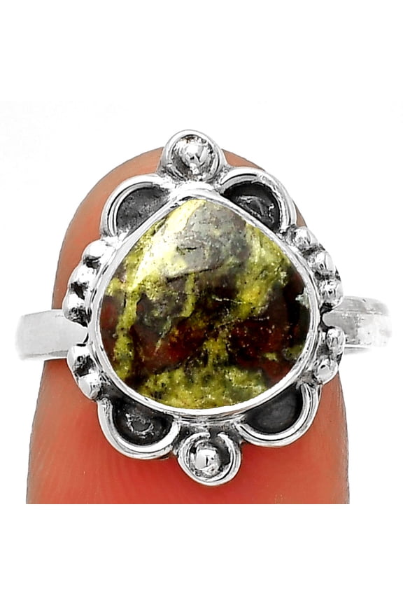 Dragon Blood Stone - South Africa 925 Sterling Silver Ring s.7.5 Jewelry R-1103 SDR185331