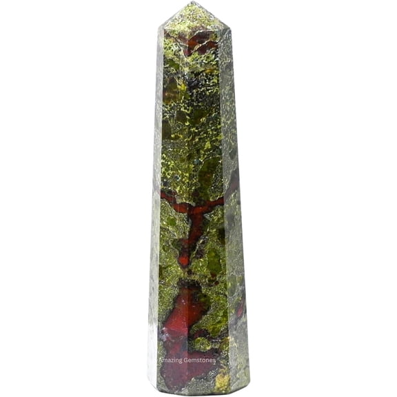 Dragon Bloodstone Crystal Tower Obelisk Point (3" to 4" INCH)