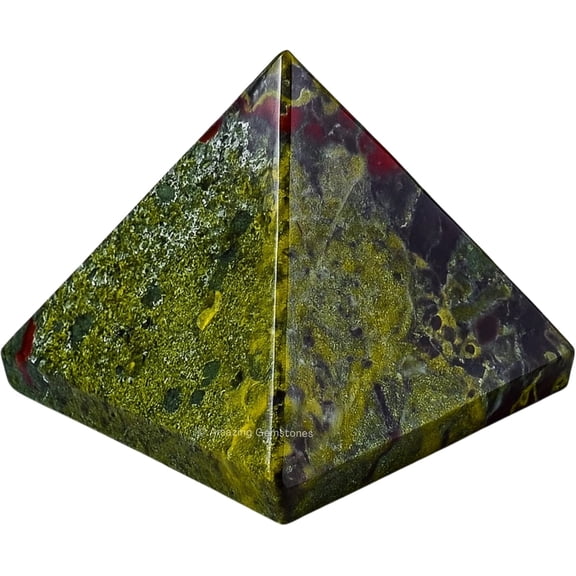 Dragon Bloodstone Pyramid Crystal Healing Stones - 1.5" Inch