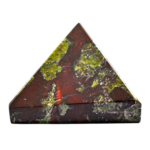 Dragon Bloodstone Quartz Crystal Pyramid 1" Inch
