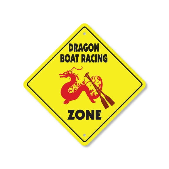 Dragon Boat RacingĀ Plastic Crossing Sign - 10 Inch X 10 Inch Xing Sign Gift Sports Water Team Paddle Festival Race Outdoor Fun Decor Culture