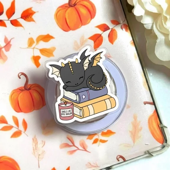 Dragon Book Phone Grip, Fantasy Bookish Phone Holder, Cute Book Lover Accessory, Kindle & Phone Stand Gift