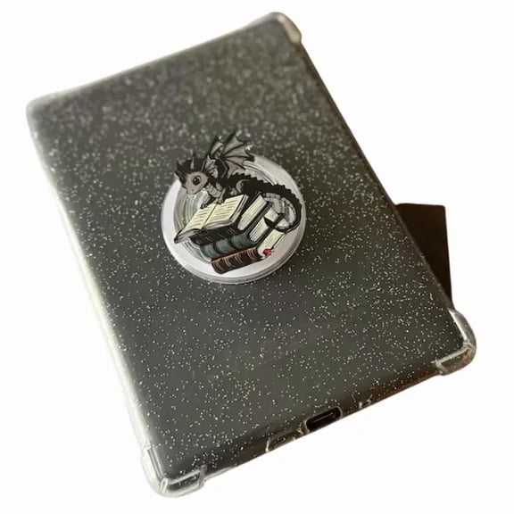 Dragon Book Pile Magnetic Device Grip, E Reader Grip, Accessories, Bookish Phone Grip