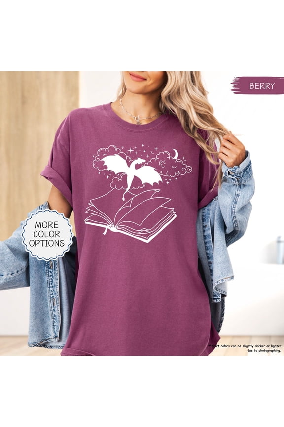 Dragon Book Shirt Fantasy Book Reader Shirt Booktok Merch Shirt Dragon Book Lover Gift Fantasy Bookish Bookworm Shirt All Size S-3XL