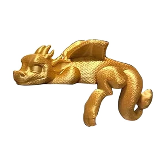 Dragon Bookends Sleeping Dragon Bookshelf Decor 3D Print Vintage Sleeping Dragon Bookshelf Figurine for Bookshelf Gold,1 x Sleeping Dragon Bookshelf,Gold