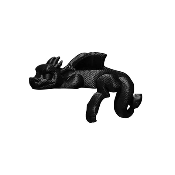 Dragon Bookends Sleeping Dragon Bookshelf Decor 3D Print Vintage Sleeping Dragon Bookshelf Figurine for Bookshelf Black