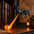thumbnail image 1 of Dragon Bookshelf Nook Light, 3D Printed Fire-Breathing Fantasy Shelf Decor | Flying Dragon Design | Red or Blue Flame | Large & Small Options | Book Lover Gift | Halloween Shelf Display, 1 of 8
