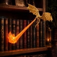 thumbnail image 1 of Dragon Bookshelf Nook Light, Flying Dragon Flame Book Nook Decor, Lighted Dragon Sculpture Ornament, Resin Dragon Statue for Bookcase Corner, Fantasy Home Desktop Wall Decor, Creative Holiday Gift #J, 1 of 9