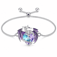 thumbnail image 1 of Dragon Bracelet with Heart Shaped Crystal Jewelry Gift for Women,Purple, 1 of 6